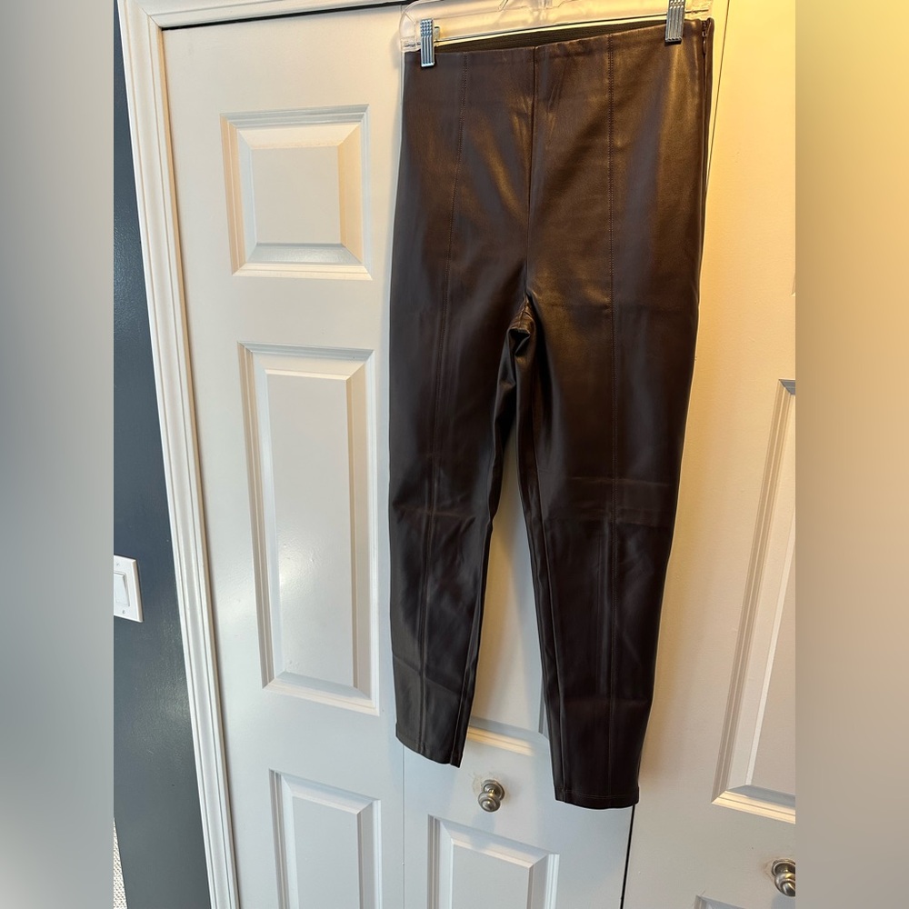 NWOT Ann Taylor Brown Faux Leather Riding Pants